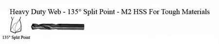 DRILL BIT - METAL CUTTING - STUBBY<br><font size=3><b>1/8 x 1-7/8 135° Split Pnt-HSPD Bit (ea)
