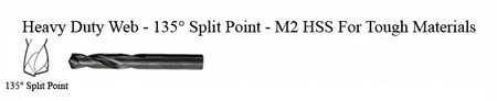 DRILL BIT - METAL CUTTING - STUBBY<br><font size=3><b>5/32 x 2-1/16 135° Split Pnt-HSPD Bit (ea)