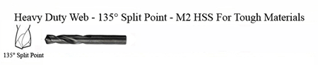 DRILL BIT - METAL CUTTING - STUBBY<br><font size=3><b>9/64 x  1-15/16 135° Split Pnt-HSPD Bit (ea)