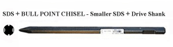 DRILL BIT - MASONRY - HAMMER - CHISEL<br><font size=3><b>10 (SDS) Bull/Moil Point Chisel (ea)