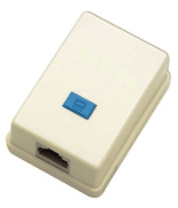 PLUG & JACK - DATACOM - JACK - SURFACE <br><font size= 3><b>RJ45 (CAT 5e) Ivory SURFACE Jack (ea)