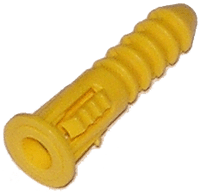 ANCHOR - PLASTIC - RIBBED<br><font size=3><b>6-10 x 1 (3/16 Diam) Yellow Ribbed (1,000)