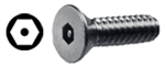 tamper resistant hex socket with pin machine screws flat head