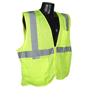 SAFETY - APPAREL - VEST - CLASS 2<br><font size=3><b>(L) Lime Green w/Zipper/Pockets