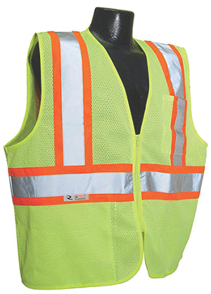 SAFETY - APPAREL - VEST - CLASS 2<br><font size=3><b>(M) Lime Green Self-Extinguishing w/Zipper