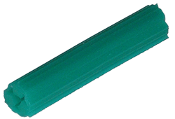 ANCHOR - PLASTIC - TUBE<br><font size=3><b>10-12 x 1-1/2 (1/4 Diam) Green Tube Anchor (100)
