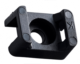 CABLE TIES - MOUNT - SCREW-DOWN - CRADLE<br><b>5/8 x 7/8 UV Black Cradle for #10 Screw (100)