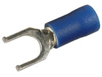 CONNECTOR -  SPADE - FLANGED<br><b>16-14 Blue Flanged Vinyl Spade #8 Stud .169 (1,000)