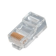 PLUG & JACK - TELECOM - PLUGS<br><font size= 3><b>RJ45 (8P8C) Clear Flat Cable Modular  Plug (100)