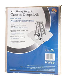 GENERAL SUPPLY-CANVAS DROP CLOTH<br><font size=3><b>6' x 9' Cotton Canvas Drop Cloth (8 oz) (ea)