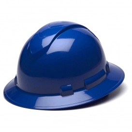 SAFETY - APPAREL - HELMET - 6 POINT <br><font size=3><b>BLUE FULL BRIM Ratcheting Omega II Helmet