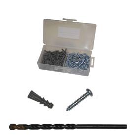 ANCHOR - PLASTIC - BARBED<br><font size=3><b>10-12 x 1 KIT w/12 x 1-1/4 Phil  Screw & 1/4 Bit (100)