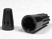 CONNECTOR-SPLICE -TWIST-ON- HI TEMP<br><font size=3><b>22-16 Black Hi Temp Wire Connector (100)