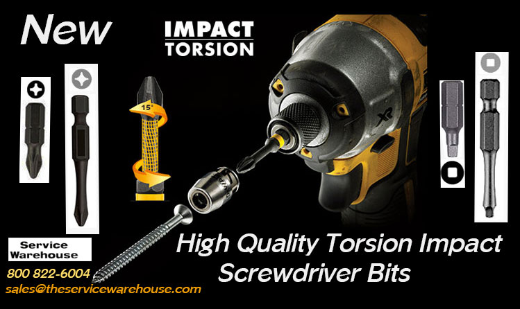 Impact torsion screwdriver bits