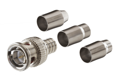 CONNECTOR - COAX - BNC <br><font size=3><b>RG-59/6 (PREMIUM 2pc) BNC Male w/3 Ferrules Std & Teflon