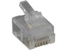 PLUG & JACK-TELECOM - PLUGS<br><font size= 3><b>RJ12 (6P6C) Clear Round Cable Modular Plug (50 PCS)