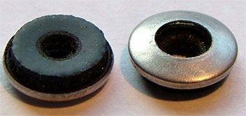 SCREWS - NUTS & WASH - WASHERS - NEOPRENE<br><b>#8 x 9/16 OD Neoprene Washer Steel Backed (100)
