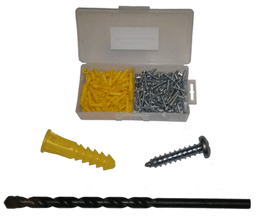 ANCHOR - PLASTIC - RIBBED<br><font size=3><b>8-10 x 1 KIT w/8 x 1-1/4 Combo Scrw & 3/16 Bit (100)
