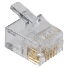 PLUG & JACK-TELECOM - PLUGS<br><font size= 3><b>RJ11 (6P4C) Clear Flat Cable Modular  Plug (50 PCS)