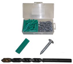 ANCHOR - PLASTIC - TUBE<br><font size=3><b>10-12 x 2 KIT w/10 x 2 Square Scrw & 1/4 Bit (100)